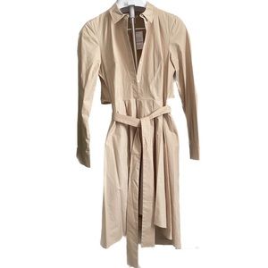 Club Monaco Khaki shirtdress 🤎 Shapira dress | neutral skirt hourglass figure